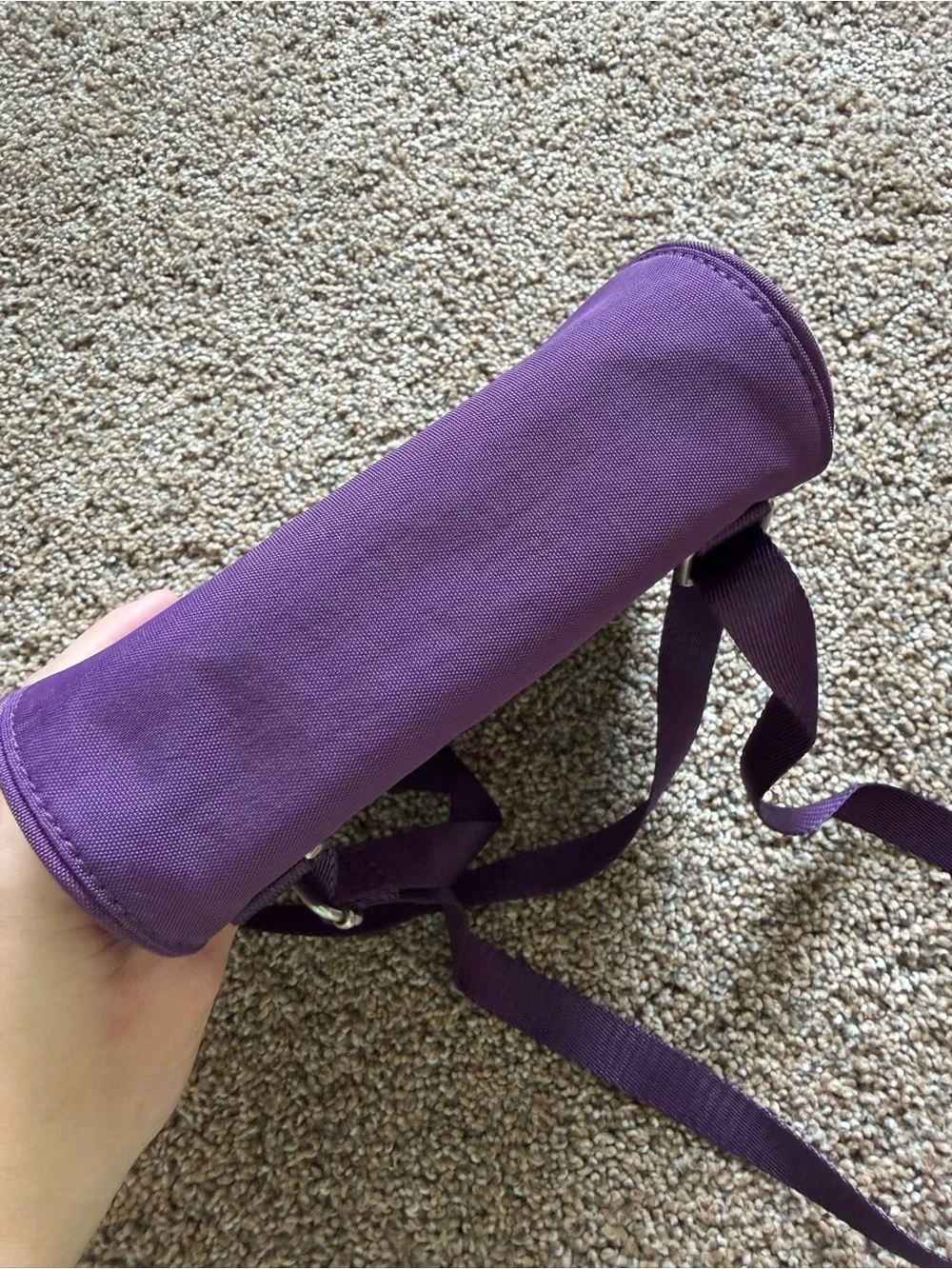 BAGGALLINI Plum Purple Kiss-Lock Nylon Zippered Crossbody Shoulder Bag